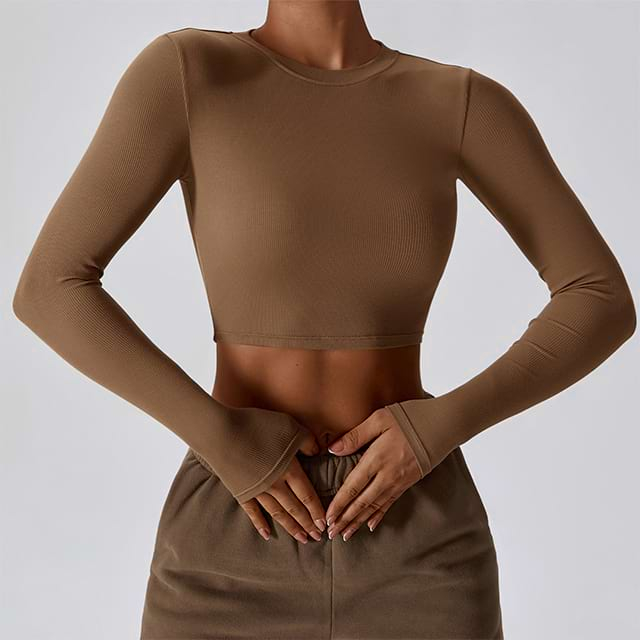 Seamless Heathered Yoga Crop Top