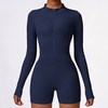 Seamless Long Sleeve Zip Front Sport Jumpsuits