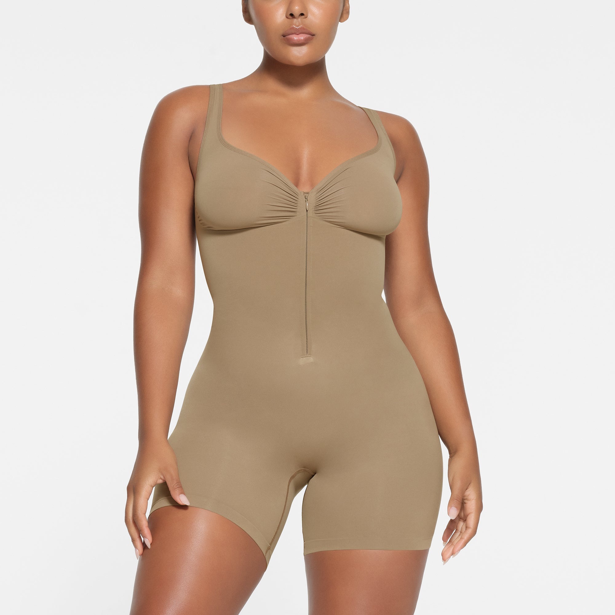 Seamless Shapewear Everyday Tummy Control Slimming Bodysuit with Zipper