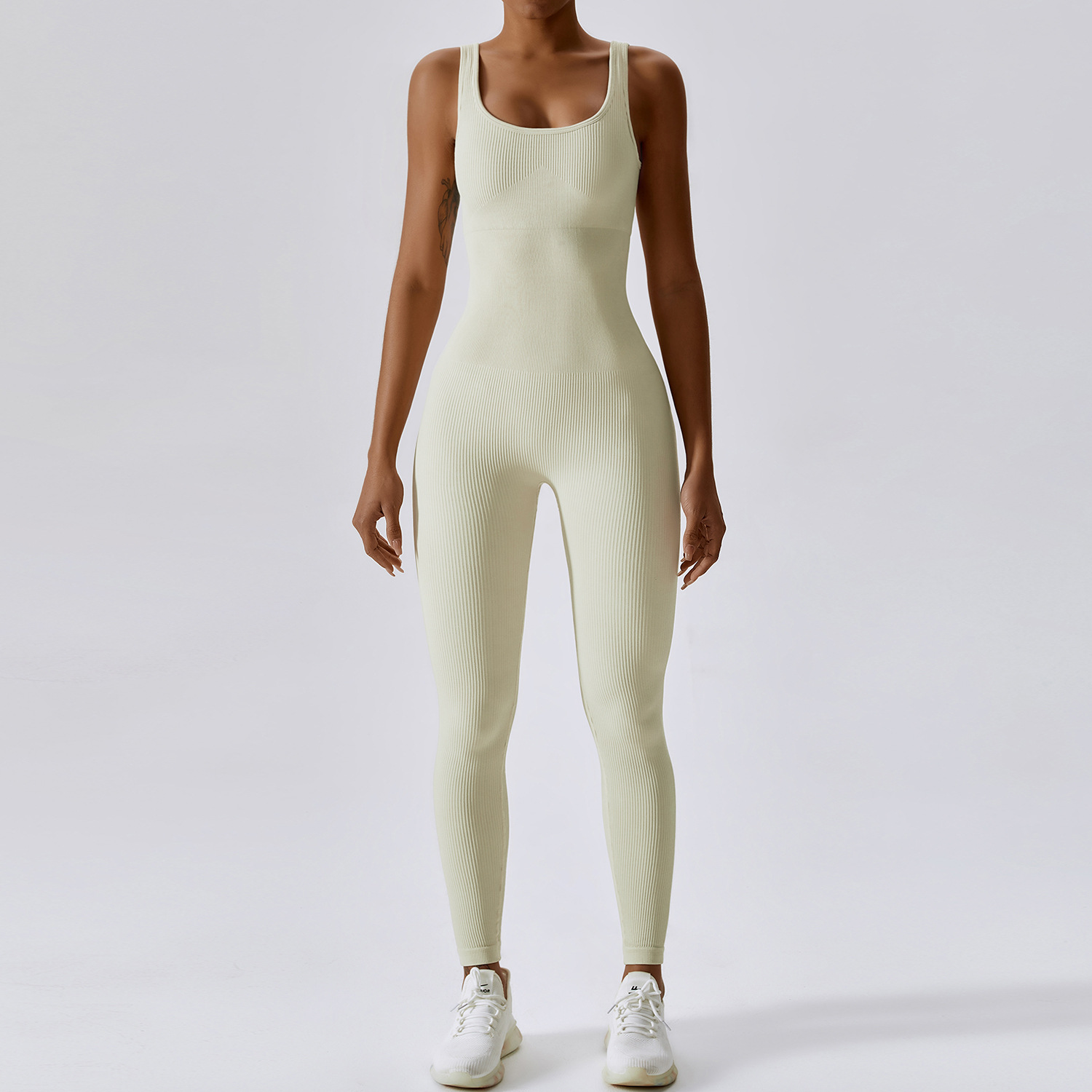 Seamless Ribbed Yoga Jumpsuit Legging