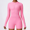 Seamless Long Sleeve Zip Front Sport Jumpsuits