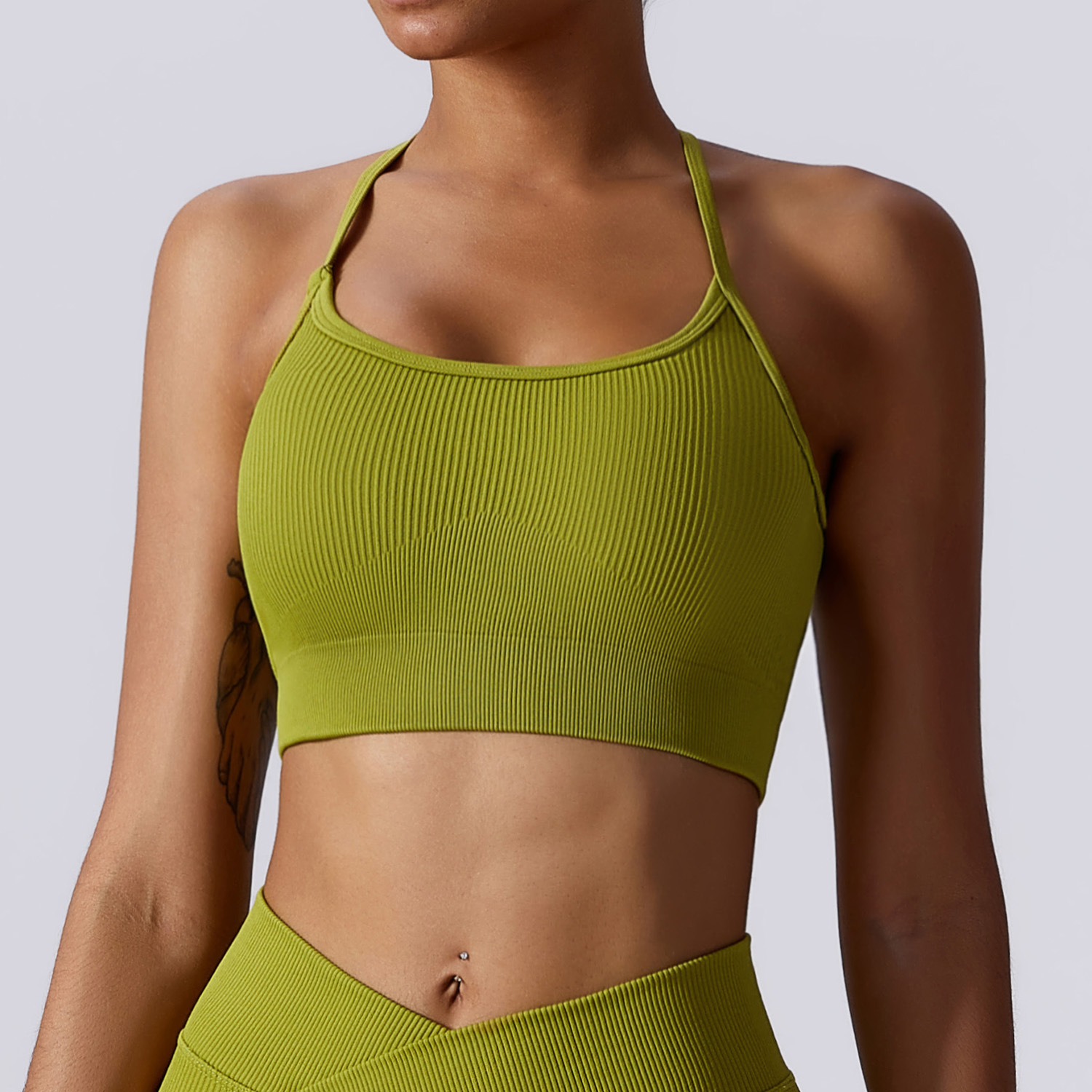 Seamless Ribbed Crop Tank for Women