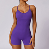 Seamless Strappy Backless Jumpsuit Short