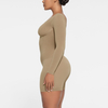 Seamless Long Sleeve Full Control Thong Short Bodysuit OEM Customize 