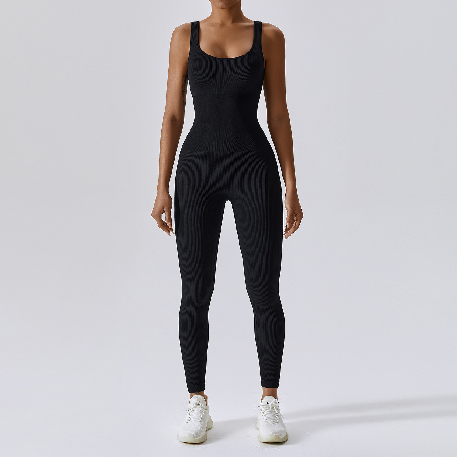 Seamless Ribbed Yoga Jumpsuit Legging