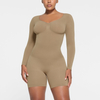 Seamless Long Sleeve Full Control Thong Short Bodysuit OEM Customize 