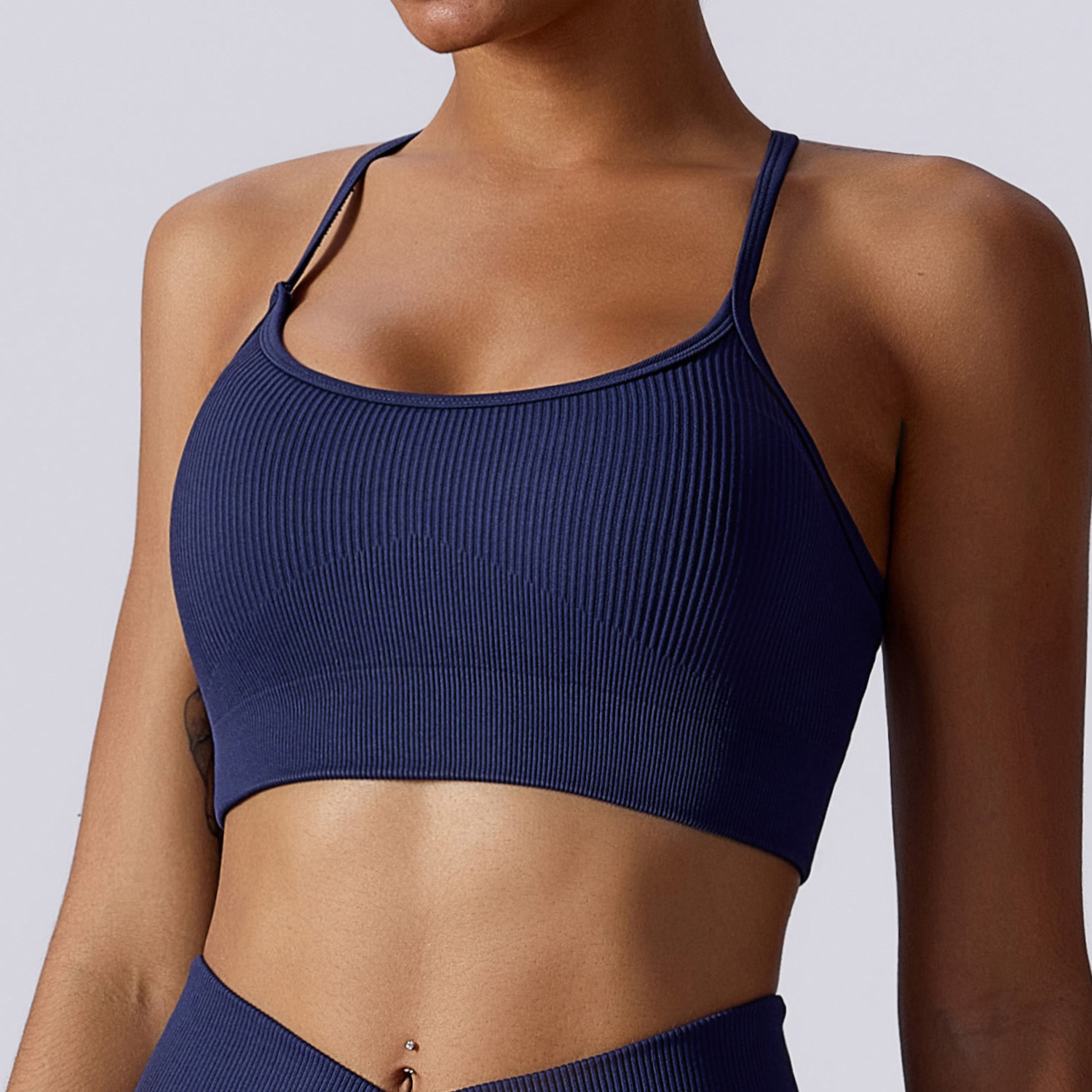 Seamless Ribbed Crop Tank for Women