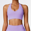 Seamless Open Back Padded Workout Crop Tank Tops