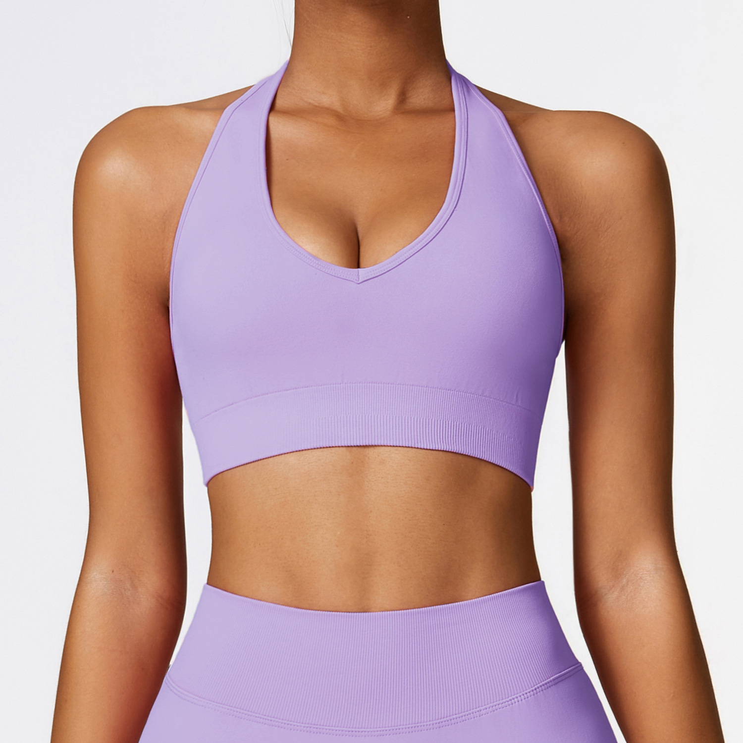 Seamless Open Back Padded Workout Crop Tank Tops