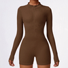 Seamless Long Sleeve Zip Front Sport Jumpsuits