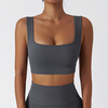 Seamless Ribbed Removable Cups Workout Bra