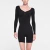 Seamless Long Sleeve Full Control Thong Short Bodysuit OEM Customize 