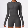 Seamless Long Sleeve Zip Front Sport Jumpsuits