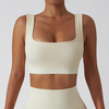 Seamless Ribbed Removable Cups Workout Bra