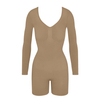 Seamless Long Sleeve Full Control Thong Short Bodysuit OEM Customize 