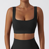 Seamless Ribbed Removable Cups Workout Bra