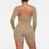 Seamless Long Sleeve Full Control Thong Short Bodysuit OEM Customize 